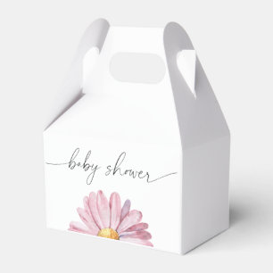 Pink daisy Wildflower - Baby shower Favour Box