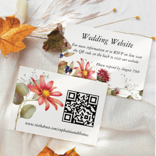 Pink Daisy Wildflower Watercolor Floral Enclosure Card