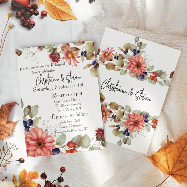Pink Daisy Wildflower Watercolor  Floral Invitation (Creator Uploaded)