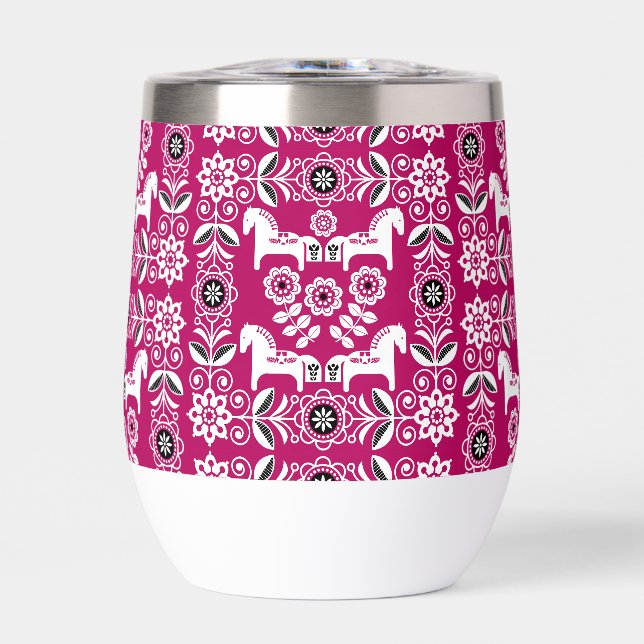 Pink Dala Swedish Horse Print (Front)