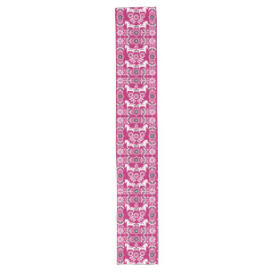 Pink Dala Swedish Horse Print Long Table Runner