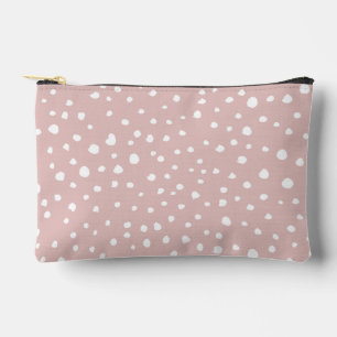 Pink Dalmatian Spots, Dalmatian Dots, Dotted Print Accessory Pouch