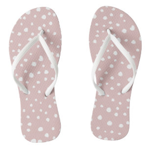 Pink Dalmatian Spots, Dalmatian Dots, Dotted Print Flip Flops