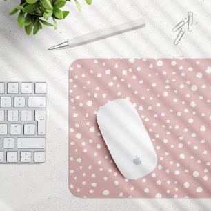 Pink Dalmatian Spots, Dalmatian Dots, Dotted Print Mouse Mat