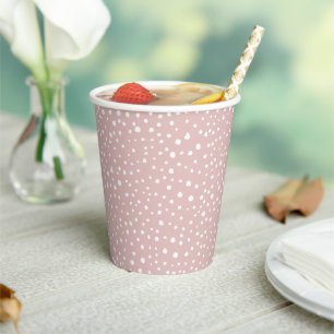Pink Dalmatian Spots, Dalmatian Dots, Dotted Print Paper Cups