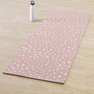Pink Dalmatian Spots, Dalmatian Dots, Dotted Print Yoga Mat