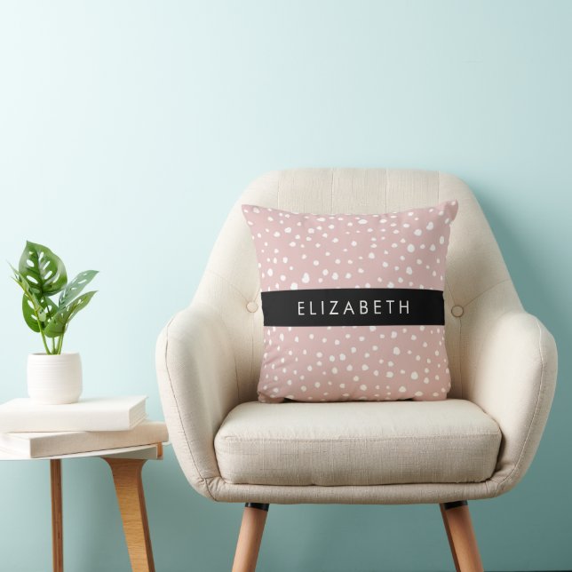 Pink Dalmatian Spots, Dalmatian Dots, Your Name Cushion (Chair)