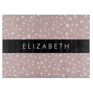 Pink Dalmatian Spots, Dalmatian Dots, Your Name Cutting Board