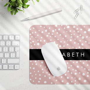 Pink Dalmatian Spots, Dalmatian Dots, Your Name Mouse Mat