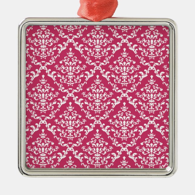 Pink Damask #1 @ VictoriaShaylee Metal Tree Decoration (Front)