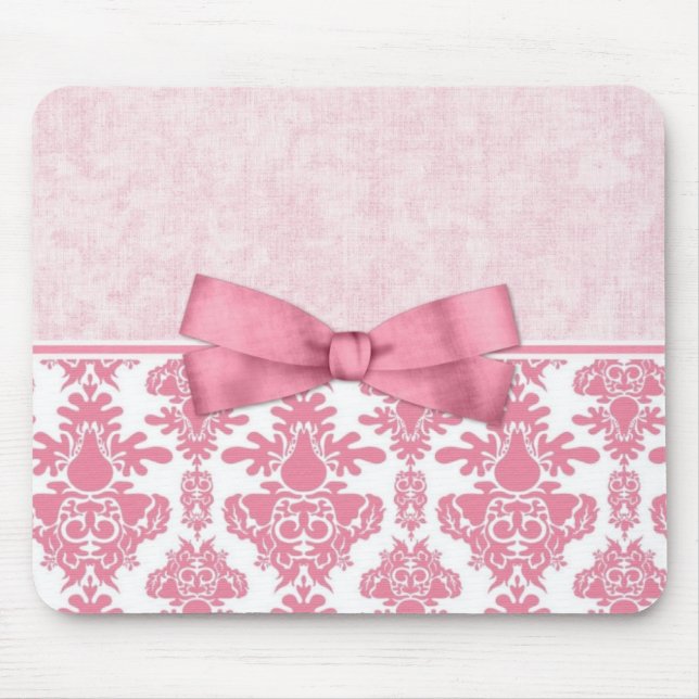 Pink Damask (2) Mouse Mat (Front)