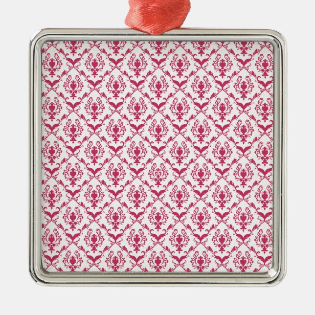 Pink Damask #2 @ VictoriaShaylee Metal Tree Decoration (Front)