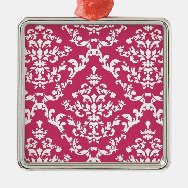 Pink Damask #3 @ VictoriaShaylee Metal Tree Decoration (Front)
