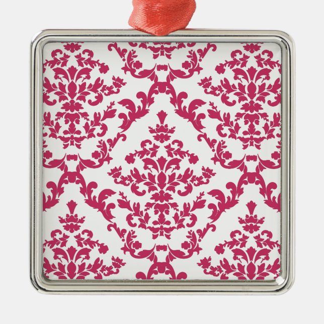 Pink Damask #6 @ VictoriaShaylee Metal Tree Decoration (Front)
