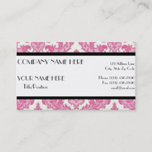 Pink Damask Appointment Card