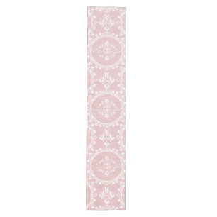 Pink Damask Beautiful Country Shabby Chic Medium Table Runner