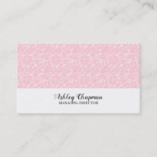 Pink Damask Business Card