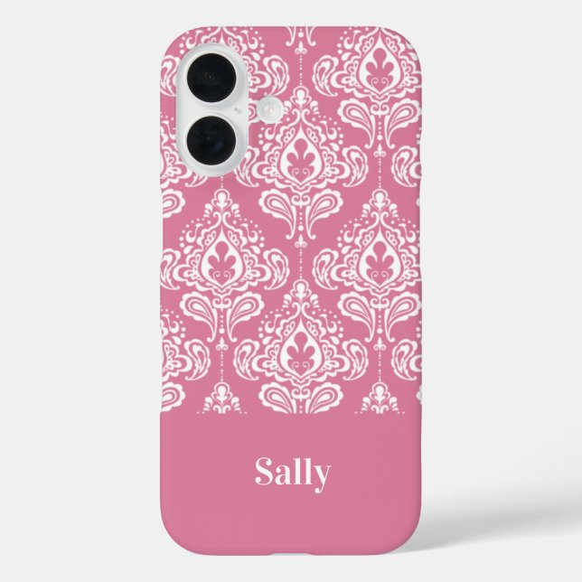 Pink Damask Case-Mate iPhone Case (Back)