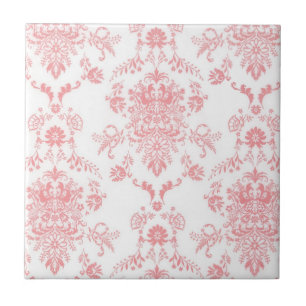 Pink Damask Ceramic Tile