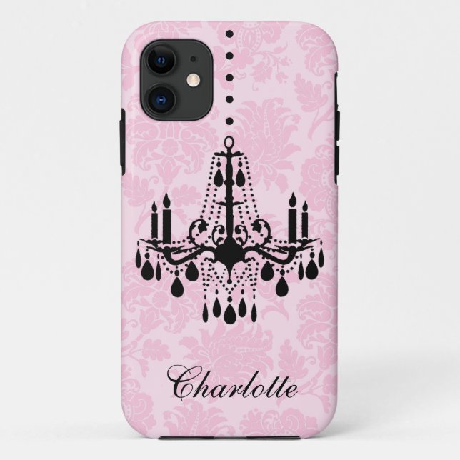 Pink Damask Chandelier iPhone 5Case-Mate Case-Mate iPhone Case (Back)