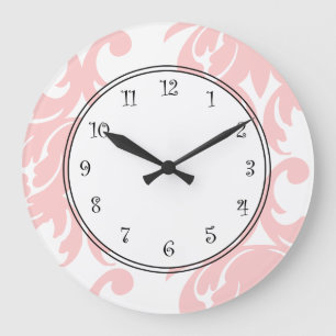Pink Damask Clocks