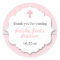 Pink Damask cross girl baptism christening favour