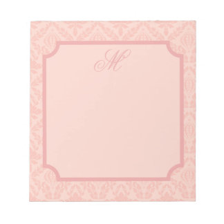 Pink Damask Elegant Floral Classic Vintage Notepad