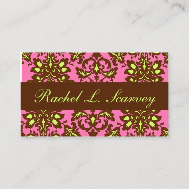 Pink Damask Enclosure Card 2 (Front)