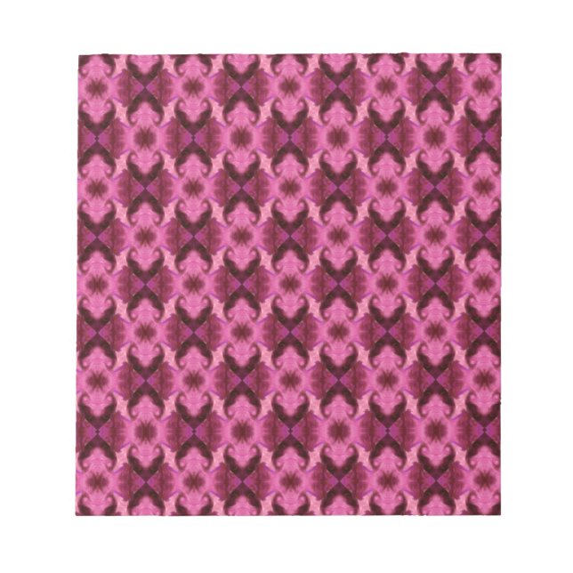 Pink Damask Hearts Notepad (Front)