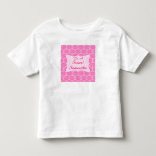 Pink Damask It's A Sister Name Personalised Kids Toddler T-Shirt