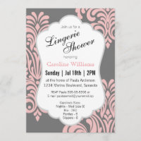 Pink Damask Lingerie Shower