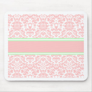 Pink Damask Mouse Mat