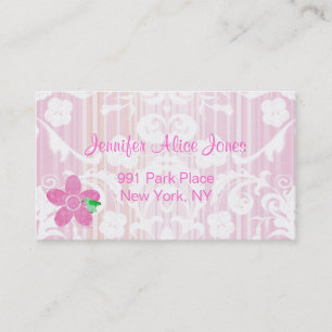 Pink damask Mummy Calling Card
