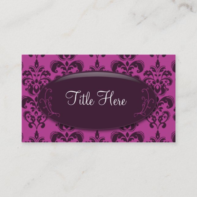 Pink Damask Opal Business Card (Front)