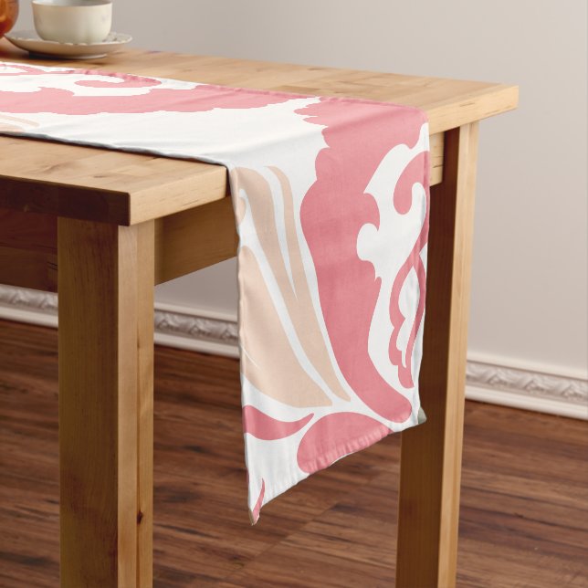 Pink Damask Pattern Medium Table Runner (In Situ)