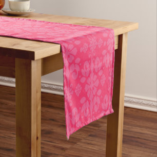 Pink Damask Pattern Short Table Runner