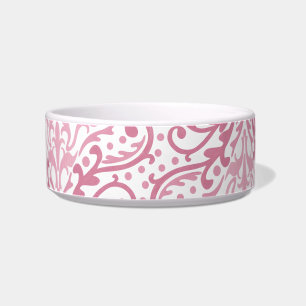 Pink Damask Pet Bowl