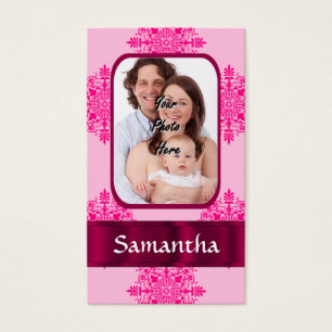 Pink damask photo template
