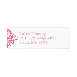 Pink Damask Return Address Label