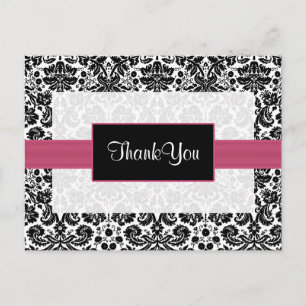pink damask ThankYou Cards