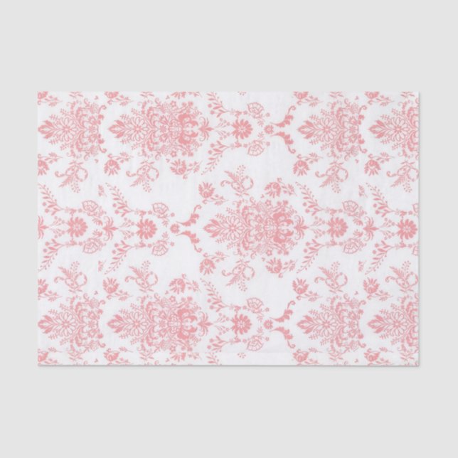 Pink Damask Tissue Paper (Front)