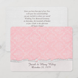 pink damask vow renewal invitation