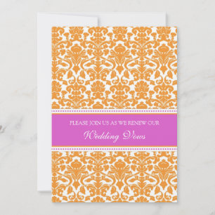 Pink Damask Wedding Vow Renewal Invitations