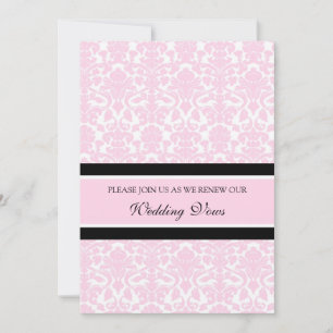 Pink Damask Wedding Vow Renewal Invitations