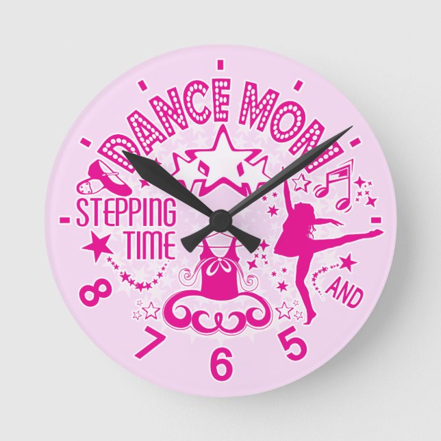 Pink Dance Mum Clock (Front)