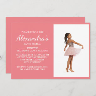 Pink Dance Recital Photo Invite