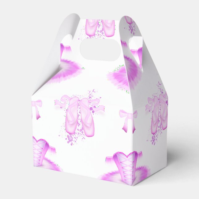Pink Dancer Birthday Tutu Ballet Favour Box (Front Side)