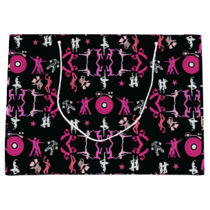 Pink Dancer Patterned Home Decor Large Gift Bag