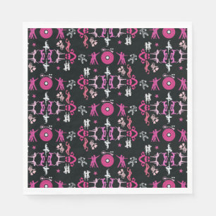Pink Dancer Patterned Home Decor Napkin