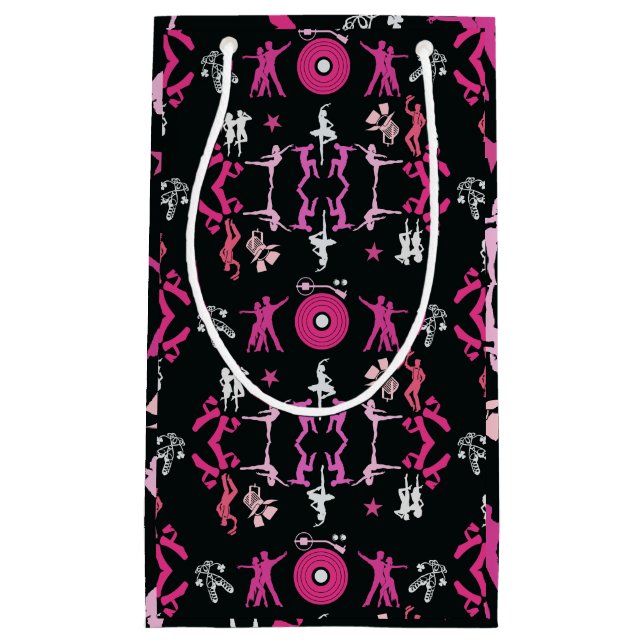 Pink Dancer Patterned Home Decor Small Gift Bag (Front)